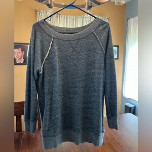 Heather blue tunic length sweatshirt